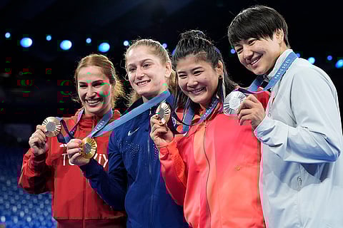 Paris Olympics women's freestyle 68kg wrestling: Turkey's Buse Tosun Cavusoglu, bronze, United State's Amit Elor, gold, Japan's Nonoka Ozaki, bronze, Kyrgyzstan's Meerim Zhumanazarova, silver